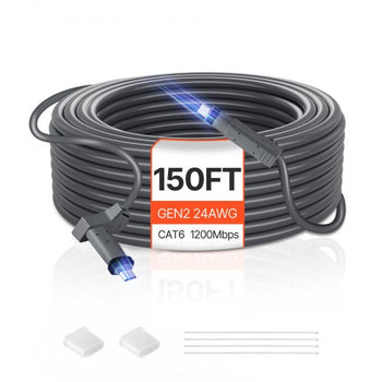 Starlink Gen 2 Cable, 150 FT, 24 AWG Copper Core, Durable Extension Cable for Standard Generation 2, Compatible with Starlink Rectangular Satellite V2, Flexible Wiring for RV, Backyard, Camping