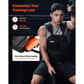 Weighted Vest, Body Weight Vest with Shoulder Pad, and Reflective Stripe, Exercise Set for Men Women, Workout Equipment for  Strength Training, Running, Jogging, Fitness, Muscle Building