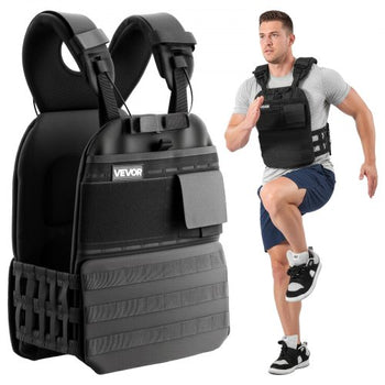 Weighted Vest, Body Weight Vest with Shoulder Pad, and Reflective Stripe, Exercise Set for Men Women, Workout Equipment for  Strength Training, Running, Jogging, Fitness, Muscle Building