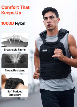 Weighted Vest, Body Weight Vest with Shoulder Pad, and Reflective Stripe, Exercise Set for Men Women, Workout Equipment for  Strength Training, Running, Jogging, Fitness, Muscle Building