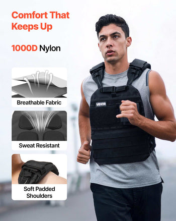 Weighted Vest, Body Weight Vest with Shoulder Pad, and Reflective Stripe, Exercise Set for Men Women, Workout Equipment for  Strength Training, Running, Jogging, Fitness, Muscle Building