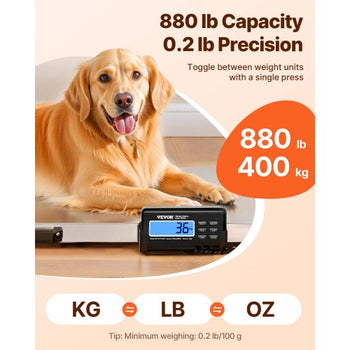 Livestock Scale 700LBS, Dog Scales Large Platform 40.6x20.9Inch Stainless Steel Vet Scale Industrial Floor Scale Large Animal Scale  Pig Scale Goat Weight Scale Pet Digital Scale