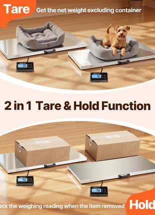 Livestock Scale 700LBS, Dog Scales Large Platform 40.6x20.9Inch Stainless Steel Vet Scale Industrial Floor Scale Large Animal Scale  Pig Scale Goat Weight Scale Pet Digital Scale