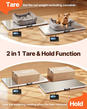 Livestock Scale 700LBS, Dog Scales Large Platform 40.6x20.9Inch Stainless Steel Vet Scale Industrial Floor Scale Large Animal Scale  Pig Scale Goat Weight Scale Pet Digital Scale