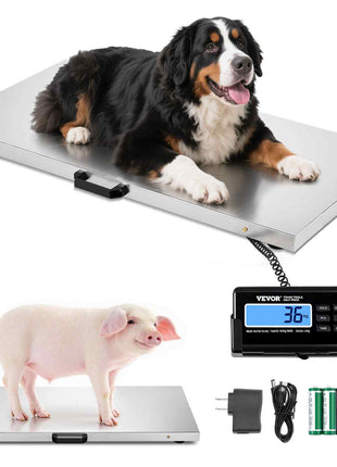 Livestock Scale 700LBS, Dog Scales Large Platform 40.6x20.9Inch Stainless Steel Vet Scale Industrial Floor Scale Large Animal Scale  Pig Scale Goat Weight Scale Pet Digital Scale
