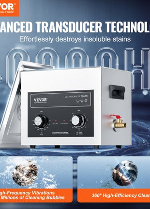 10L Ultrasonic Cleaner with Heater Timer & Basket, Professional Digital Sonic Cavitation Machine, 240W Cleaning Machine for Lab Tools, Metal Parts, Carburetor, Brass, Auto Parts, Engine Parts