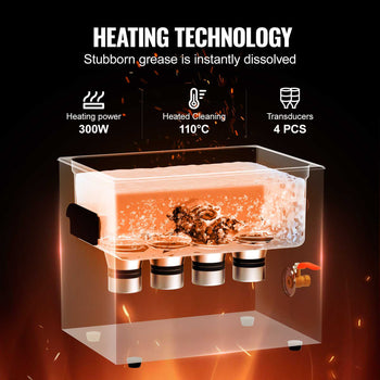 10L Ultrasonic Cleaner with Heater Timer & Basket, Professional Digital Sonic Cavitation Machine, 240W Cleaning Machine for Lab Tools, Metal Parts, Carburetor, Brass, Auto Parts, Engine Parts