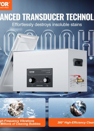 30L Ultrasonic Cleaner with Heater Timer & Basket, Professional Digital Sonic Cavitation Machine, 360W Cleaning Machine for Lab Tools, Metal Parts, Carburetor, Brass, Auto Parts, Engine Parts