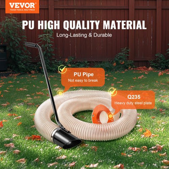 Wood Chipper Shredder Mulcher Leaf Vacuum Kit, 4.3 Inch x 13.1 ft Heavy Duty Universal Woodchipper Accessory, 4 inch Diameter for Large Volume Feeding,Fit Mainstream Brand (Chipper NOT Included)