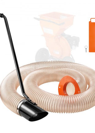 Wood Chipper Shredder Mulcher Leaf Vacuum Kit, 4.3 Inch x 13.1 ft Heavy Duty Universal Woodchipper Accessory, 4 inch Diameter for Large Volume Feeding,Fit Mainstream Brand (Chipper NOT Included)