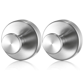 Suction Cup Hooks for Shower, 2-Pack No Drill Stainless Steel Hooks, Suction Cup Shower Towel Hanging Hook, for Bathroom Wall, Kitchen, Glass, Mirror and Tile to Hang Towels, Robes & Loofah