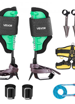 Tree Climbing Spikes Set, Height-Adjustable Tree Climbing Gear with Straps & Spike Protectors, 350 lbs Load Capacity, Heavy Duty Steel Climb Spurs Arborist Equipment for Fruit Picking Hunting