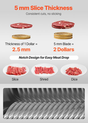 Meat Cutter Machine Blade, 5 mm Blade for Commercial Meat Cutter, One Set Blade for SJY-DQ90 Meat Cutting Machine, Stainless Steel, Cutter Slicer Blade Set for Boneless Meat, Soft Vegetables