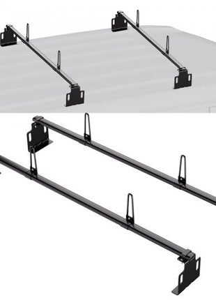Trailer Ladder Rack, 60" 2 Crossbars Ladder Roof Rack, Heavy-duty Steel Van Roof Ladder Rack, 500 lbs Capacity Van Ladder Rack, Fit for Universal Truck Roofs