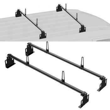 Trailer Ladder Rack, 60" 2 Crossbars Ladder Roof Rack, Heavy-duty Steel Van Roof Ladder Rack, 500 lbs Capacity Van Ladder Rack, Fit for Universal Truck Roofs