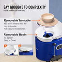Pottery Wheel, 450W, 11 in Clay Wheel Forming Machine, 60-300 RPM Adjustable Speed with Handle and Pedal Control, ABS Detachable Basin, Accessory Kit for Adults and Beginners Craft DIY, Blue
