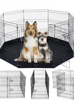 Dog Playpen, 8 Pcs 30"H x 24"W Panels Foldable Metal Pet Exercise Pen, Dog Fence Indoor and Outdoor Pen with Door, 600D Oxford Fabric Bottom Pad, Pet Playpen for Dogs, Cats, Other Small Animals