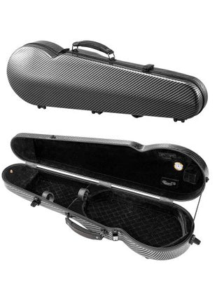 4/4 Full Size Violin Case, Built-in Hygrometer, Lightweight Portable Travel Carrying Bag, with Plush Lining, Dual Shoulder Straps, Anti-Scratch, Professional Triangular Shape, for Violin, Black