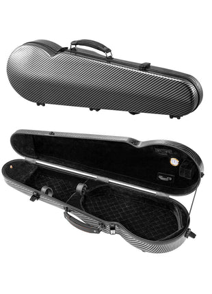 4/4 Full Size Violin Case, Built-in Hygrometer, Lightweight Portable Travel Carrying Bag, with Plush Lining, Dual Shoulder Straps, Anti-Scratch, Professional Triangular Shape, for Violin, Black