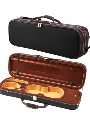 4/4 Full Size Violin Case, Built-in Hygrometer, Lightweight Portable Travel Carrying Bag, with Plush Lining, Shoulder Straps, Anti-Scratch, Professional Oblong Shape, for Violin, Black
