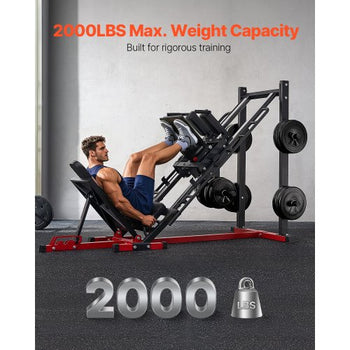 Leg Press Hack Squat Machine, Adjustable Leg Press Combo with Linear Bearing and Weight Storage, Lower Body Special for Home Gym, Leg Exercise Equipment for Quads, Hamstring, Glutes, Calve