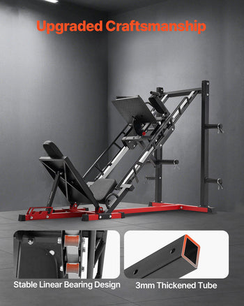 Leg Press Hack Squat Machine, Adjustable Leg Press Combo with Linear Bearing and Weight Storage, Lower Body Special for Home Gym, Leg Exercise Equipment for Quads, Hamstring, Glutes, Calve