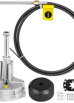 Boat Steering System, Outboard Steering Kit with Boat Steering Control Cable 14' Steering Cable Marine Steering System 3/4" Shaft