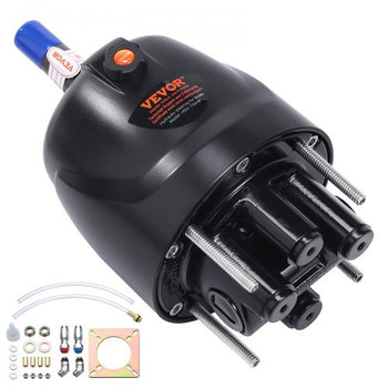 Hydraulic Outboard Steering Pump, 1.4 Cubic Inches, 150HP Front Mount Hydraulic Helm Pump with Two-Way Lock Cylinder Stainless Steel ORB Fittings, for Single Station Single-Engine Boats