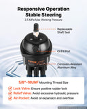 Hydraulic Steering Kit 90HP Hydraulic Outboard Steering System 24 ft, Marine Boat Steering System, 2.5 MPa Helm Pump, Two-Way Lock Cylinder, 24 Feet High-Strength Hoses, for Single-Engine Use