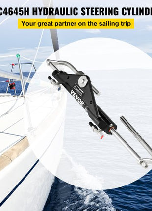 Hydraulic Steering Cylinder HC4645H Front Mount Hydraulic Outboard Marine Steering Cylinder Suit for Up to 150HP Boats Steering