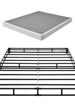 Box Spring, Queen Size Bed Frame with Washable Fabric Cloth, Heavy Duty Metal Frame for Queen Bed, 5.1 in Mattress Foundation, 3500 lbs Max Weight Capacity, Easy Assembly, 79.1 x 59.6 x 5.1 in