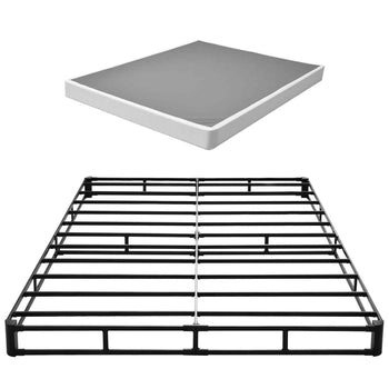 Box Spring, Queen Size Bed Frame with Washable Fabric Cloth, Heavy Duty Metal Frame for Queen Bed, 5.1 in Mattress Foundation, 3500 lbs Max Weight Capacity, Easy Assembly, 79.1 x 59.6 x 5.1 in