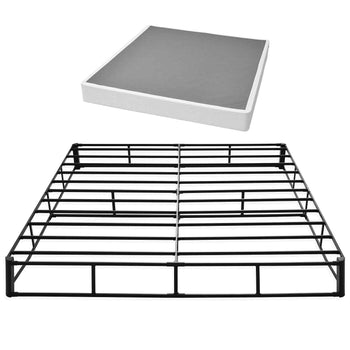 Box Spring, King Size Bed Frame with Washable Fabric Cloth, Heavy Duty Metal Frame for King Bed, 9.1 in Mattress Foundation, 3500 lbs Max Weight Capacity, Easy Assembly, 79.1 x 75.8 x 9.1 in