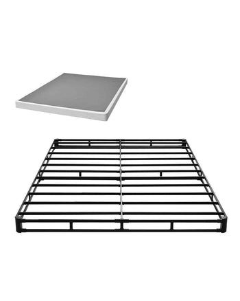 Box Spring, Queen Size Bed Frame with Washable Fabric Cloth, Heavy Duty Metal Frame for Queen Bed, 4 in Mattress Foundation, 3500 lbs Max Weight Capacity, Easy Assembly, 79.1 L x 59.4 W x 4 H in