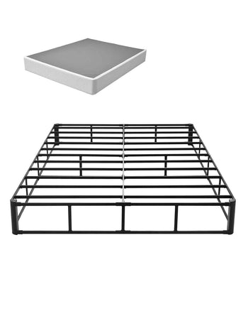Box Spring, Queen Size Bed Frame with Washable Fabric Cloth, Heavy Duty Metal Frame for Queen Bed, 9 in Mattress Foundation, 3500 lbs Max Weight Capacity, Easy Assembly, 79.1L x 59.6W x 9.1H in