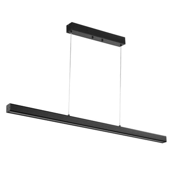 Dimmable Linear Pendant Light, 20W, 47 in LED Linear Light Fixture Chandelier with Acrylic Lampshade 3000K / 4000K / 6500K Color Temperature Adjustable Height, for Dining Room Kitchen Island