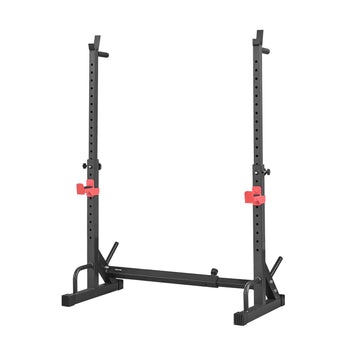 Power Cage Squat Rack, Home Gym Power Rack with Adjustable Height & Width, 550LBS Strength Training Workout Equipment with Barbell Storage Racks & J-Hooks for Bench Press, Squat, Weight Lifting