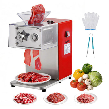Meat Cutting Machine, 850W Commercial Slicer, 3.5mm Heavy Duty Stainless Steel Blade Shredder for Boneless Meat Soft Vegetables, Electric Food Slicers for Kitchen Restaurant Supermarket