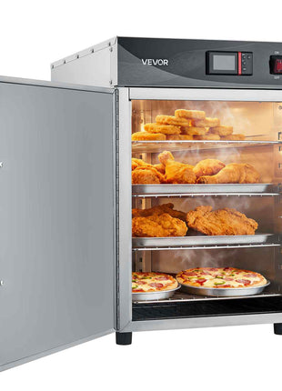 Electric Hot Box Food Warmer, 4-Tier Commercial Warming Cabinet with Water Tray, Single-Door and Adjustable Shelves, Stainless Steel Food Warmer Cabinet, for Restaurant, Kitchen, Pizza, Chicken