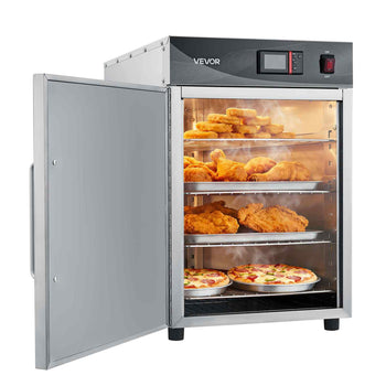 Electric Hot Box Food Warmer, 4-Tier Commercial Warming Cabinet with Water Tray, Single-Door and Adjustable Shelves, Stainless Steel Food Warmer Cabinet, for Restaurant, Kitchen, Pizza, Chicken