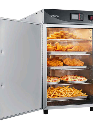 Electric Hot Box Food Warmer, 5-Tier Commercial Warming Cabinet with Water Tray, Single-Door and Adjustable Shelves, Stainless Steel Food Warmer Cabinet, for Restaurant, Kitchen, Pizza, Chicken