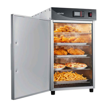 Electric Hot Box Food Warmer, 5-Tier Commercial Warming Cabinet with Water Tray, Single-Door and Adjustable Shelves, Stainless Steel Food Warmer Cabinet, for Restaurant, Kitchen, Pizza, Chicken