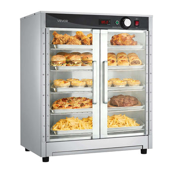 Electric Hot Box Food Warmer, 5-Tier Commercial Warming Cabinet with Water Tray, Double-Door and Adjustable Shelves, Stainless Steel Food Warmer Cabinet, for Restaurant, Kitchen, Pizza, Chicken