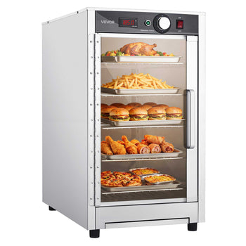 Electric Hot Box Food Warmer, 5-Tier Commercial Warming Cabinet with Water Tray, Glass Door and Adjustable Shelves, Stainless Steel Food Warmer Cabinet, for Restaurant, Kitchen, Pizza, Chicken