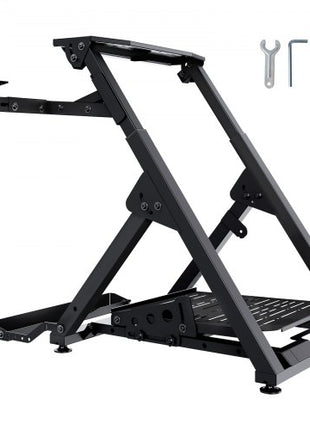 Foldable Racing Steering Wheel Stand, Height Adjustable Universal Base Compatible with Logitech & Thrustmaster Racing Wheel and Pedal, Movable Wheels Heavy-duty Frame Standard GT/Formula Seating