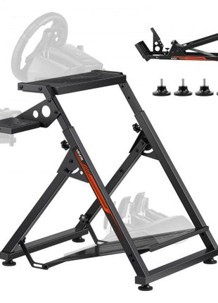 Racing Wheel Stand, Adjustable & Foldable Simulator Stand for Logitech G923 G920 G29 G27, Thrustmaster T300RS TX F458 T500RS T3PA-PRO(F1/GT) Gaming Cockpit,Pedals Simulator NOT Included,Compact