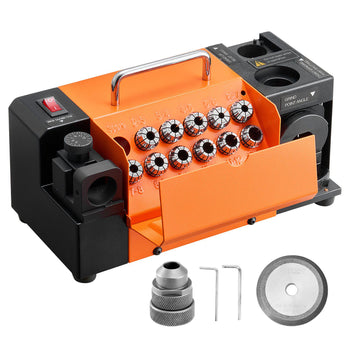 Drill Bits Sharpener MR-13D, 3–13mm Professional Drill Bit Grinder with Adjustable Lip Relief Angle, Front Cutting Lip & 95°-135° Point Angle, 5800RPM Re-Sharpener with 11 Collets & CBN Wheel