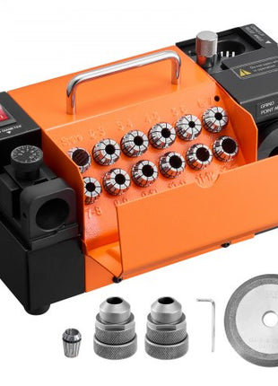 Drill Bits Sharpener MR-13A+, 3-15mm Drill Bit Grinder Sharpener with 95°-135° Adjustable Point Angle, 5800RPM High Speed Re-Sharpening Machine with 13 Collets & CBN Wheel for Workshops Garages
