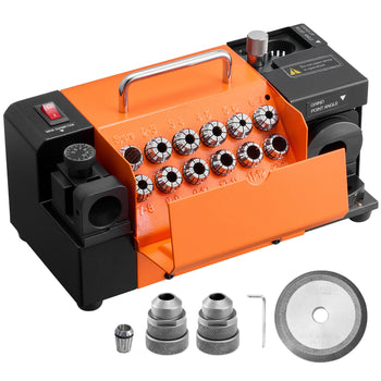 Drill Bits Sharpener MR-13A+, 3-15mm Drill Bit Grinder Sharpener with 95°-135° Adjustable Point Angle, 5800RPM High Speed Re-Sharpening Machine with 13 Collets & CBN Wheel for Workshops Garages