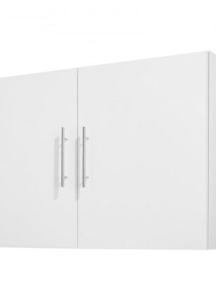 Laundry Room Wall Cabinet, 2-Tier Wall Mounted Hanging Cabinet with Adjustable Shelf, 36 in Cupboard Storage with 2 Doors, for Kitchen, Bathroom, Laundry, 16 x 36 x 24 in (D x W x H), White
